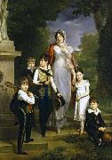 Francois Pascal Simon Gerard Portrait de la marechale Lannes et ses enfants oil painting